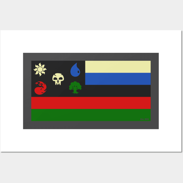 The National Flag of WUBRGania! | MTG Mana Color Design Wall Art by ChristophZombie